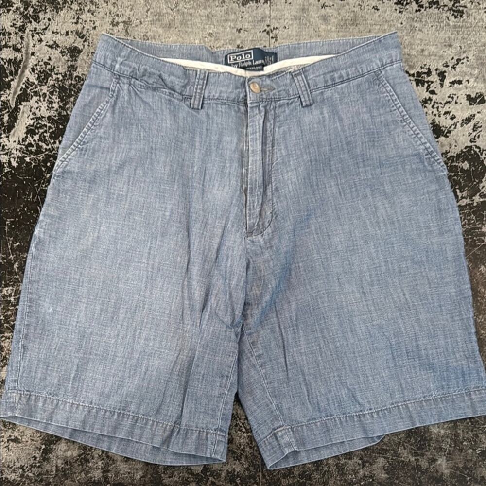 Polo Ralph Lauren Chambray Prospect Chino Shorts 8" Inseam Size 31